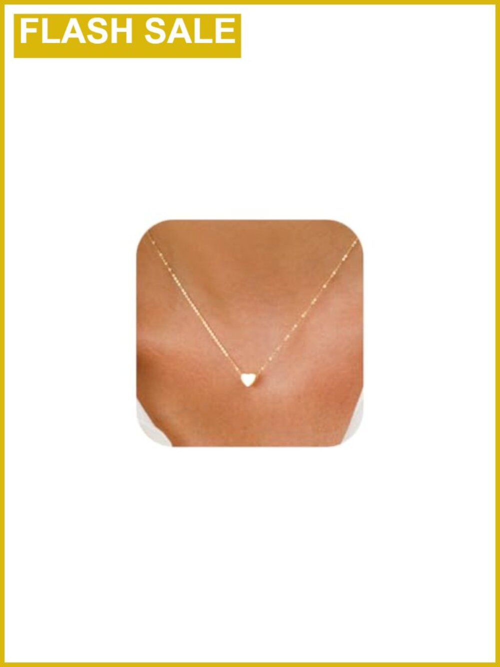14K Gold Plated Heart Choker Necklace Adjustable Chain Women Teens